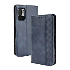 Custodia Portafoglio In Pelle Cover con Supporto BY4 per Xiaomi Redmi Note 10 JE 5G Blu