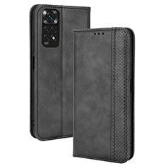 Custodia Portafoglio In Pelle Cover con Supporto BY4 per Xiaomi Redmi Note 11 4G (2022) Nero