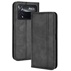 Custodia Portafoglio In Pelle Cover con Supporto BY4 per Xiaomi Redmi Note 11E Pro 5G Nero