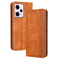 Custodia Portafoglio In Pelle Cover con Supporto BY4 per Xiaomi Redmi Note 12 Explorer Marrone