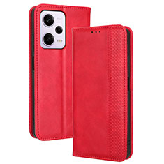 Custodia Portafoglio In Pelle Cover con Supporto BY4 per Xiaomi Redmi Note 12 Explorer Rosso