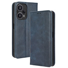 Custodia Portafoglio In Pelle Cover con Supporto BY4 per Xiaomi Redmi Note 12 Turbo 5G Blu