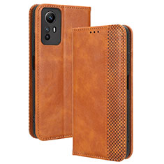 Custodia Portafoglio In Pelle Cover con Supporto BY4 per Xiaomi Redmi Note 12S Marrone