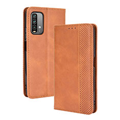 Custodia Portafoglio In Pelle Cover con Supporto BY4 per Xiaomi Redmi Note 9 4G Marrone