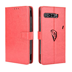 Custodia Portafoglio In Pelle Cover con Supporto BY5 per Asus ROG Phone 3 Strix ZS661KS Rosso