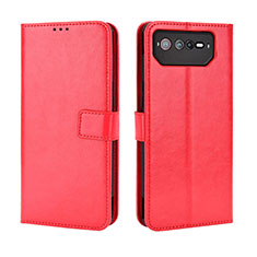 Custodia Portafoglio In Pelle Cover con Supporto BY5 per Asus ROG Phone 6 Rosso