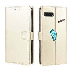 Custodia Portafoglio In Pelle Cover con Supporto BY5 per Asus ROG Phone II ZS660KL Oro