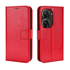 Custodia Portafoglio In Pelle Cover con Supporto BY5 per Asus Zenfone 9 Rosso