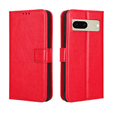 Custodia Portafoglio In Pelle Cover con Supporto BY5 per Google Pixel 7 5G Rosso