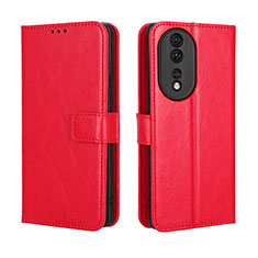 Custodia Portafoglio In Pelle Cover con Supporto BY5 per Huawei Honor 80 5G Rosso