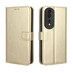 Custodia Portafoglio In Pelle Cover con Supporto BY5 per Huawei Honor 80 Pro 5G Oro