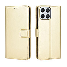 Custodia Portafoglio In Pelle Cover con Supporto BY5 per Huawei Honor X8 4G Oro