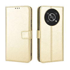 Custodia Portafoglio In Pelle Cover con Supporto BY5 per Huawei Honor X9 5G Oro