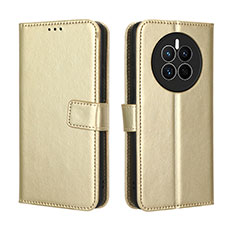 Custodia Portafoglio In Pelle Cover con Supporto BY5 per Huawei Mate 50 Oro