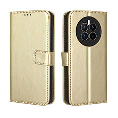 Custodia Portafoglio In Pelle Cover con Supporto BY5 per Huawei Mate 50E Oro