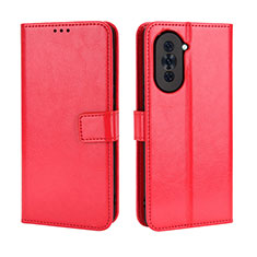 Custodia Portafoglio In Pelle Cover con Supporto BY5 per Huawei Nova 10 Pro Rosso