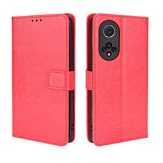 Custodia Portafoglio In Pelle Cover con Supporto BY5 per Huawei Nova 9 Pro Rosso