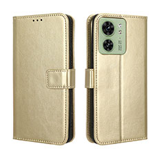 Custodia Portafoglio In Pelle Cover con Supporto BY5 per Motorola Moto Edge 40 5G Oro