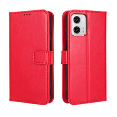 Custodia Portafoglio In Pelle Cover con Supporto BY5 per Motorola Moto G 5G (2023) Rosso