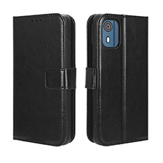 Custodia Portafoglio In Pelle Cover con Supporto BY5 per Nokia C02 Nero