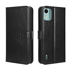 Custodia Portafoglio In Pelle Cover con Supporto BY5 per Nokia C12 Nero