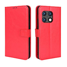 Custodia Portafoglio In Pelle Cover con Supporto BY5 per OnePlus 10 Pro 5G Rosso