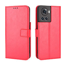 Custodia Portafoglio In Pelle Cover con Supporto BY5 per OnePlus 10R 5G Rosso