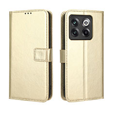 Custodia Portafoglio In Pelle Cover con Supporto BY5 per OnePlus 10T 5G Oro