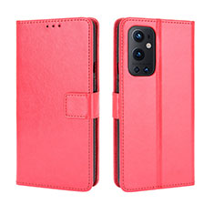 Custodia Portafoglio In Pelle Cover con Supporto BY5 per OnePlus 9 Pro 5G Rosso