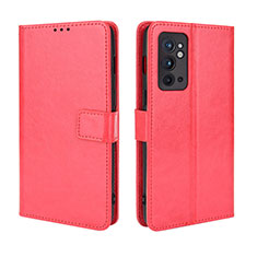 Custodia Portafoglio In Pelle Cover con Supporto BY5 per OnePlus 9RT 5G Rosso