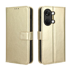 Custodia Portafoglio In Pelle Cover con Supporto BY5 per OnePlus Ace 2V 5G Oro