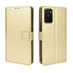 Custodia Portafoglio In Pelle Cover con Supporto BY5 per Oppo A55S 5G Oro