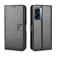 Custodia Portafoglio In Pelle Cover con Supporto BY5 per Oppo A57 5G Nero