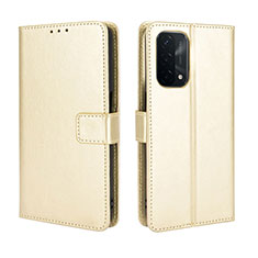 Custodia Portafoglio In Pelle Cover con Supporto BY5 per Oppo A74 5G Oro