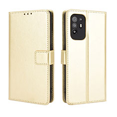 Custodia Portafoglio In Pelle Cover con Supporto BY5 per Oppo A94 5G Oro