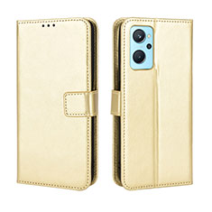 Custodia Portafoglio In Pelle Cover con Supporto BY5 per Oppo A96 4G Oro