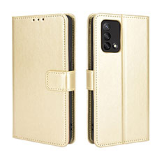 Custodia Portafoglio In Pelle Cover con Supporto BY5 per Oppo F19s Oro