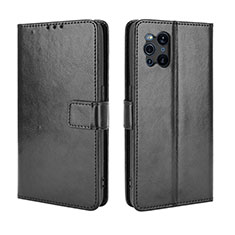 Custodia Portafoglio In Pelle Cover con Supporto BY5 per Oppo Find X3 5G Nero