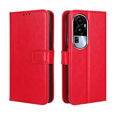 Custodia Portafoglio In Pelle Cover con Supporto BY5 per Oppo Reno10 Pro+ Plus 5G Rosso