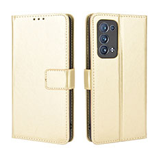 Custodia Portafoglio In Pelle Cover con Supporto BY5 per Oppo Reno6 Pro+ Plus 5G Oro