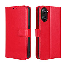 Custodia Portafoglio In Pelle Cover con Supporto BY5 per Realme 10S 5G Rosso