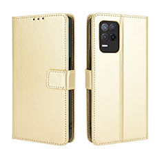 Custodia Portafoglio In Pelle Cover con Supporto BY5 per Realme 8 5G Oro