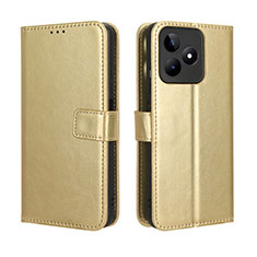 Custodia Portafoglio In Pelle Cover con Supporto BY5 per Realme C53 India Oro