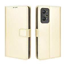 Custodia Portafoglio In Pelle Cover con Supporto BY5 per Realme GT Neo 3T 5G Oro