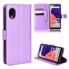 Custodia Portafoglio In Pelle Cover con Supporto BY5 per Samsung Galaxy A22 5G SC-56B Viola