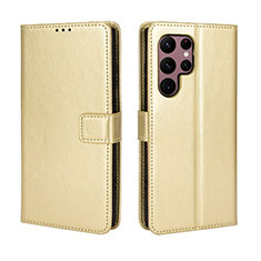 Custodia Portafoglio In Pelle Cover con Supporto BY5 per Samsung Galaxy S25 Ultra 5G Oro