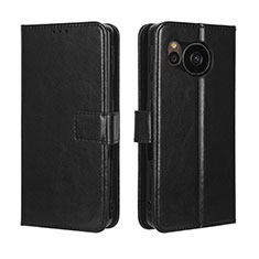 Custodia Portafoglio In Pelle Cover con Supporto BY5 per Sharp Aquos Sense7 Plus Nero