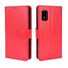 Custodia Portafoglio In Pelle Cover con Supporto BY5 per Sharp Aquos wish Rosso