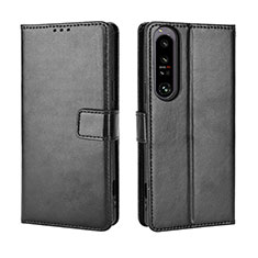 Custodia Portafoglio In Pelle Cover con Supporto BY5 per Sony Xperia 1 IV Nero