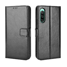 Custodia Portafoglio In Pelle Cover con Supporto BY5 per Sony Xperia 10 IV SO-52C Nero